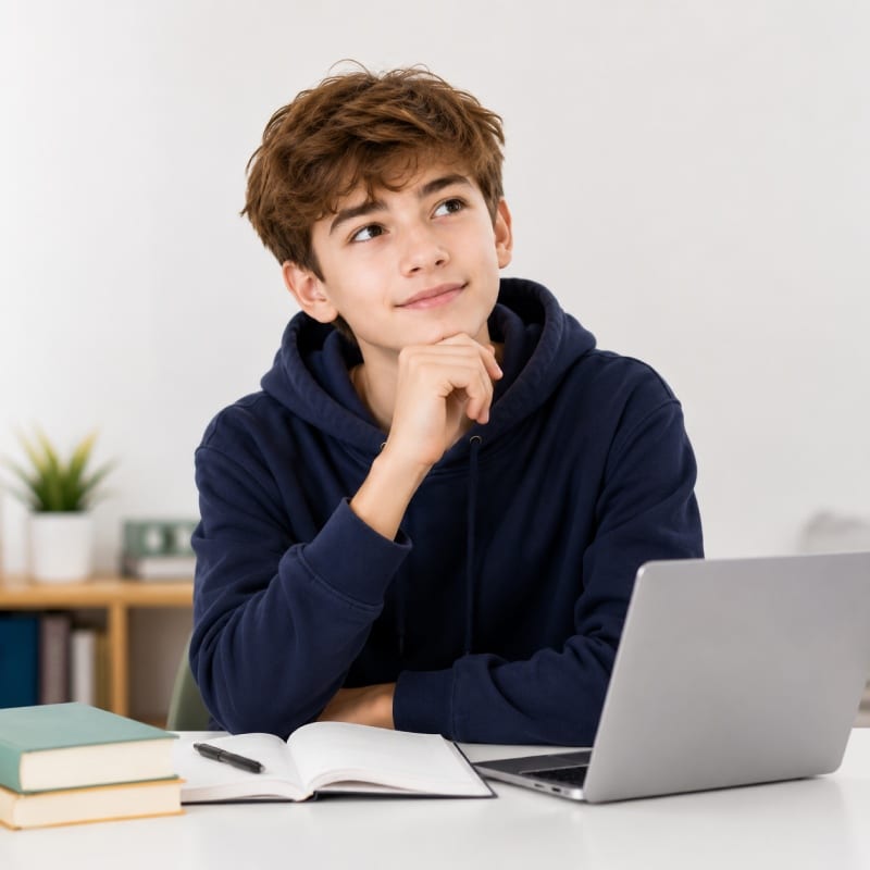Teen exploring business ideas during the curiosity stage