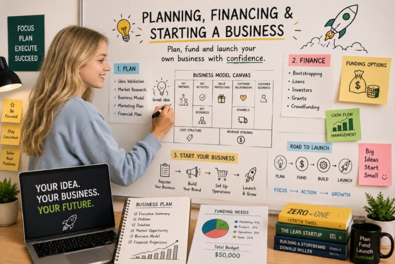 Student planning Finances and Budget for businesses.